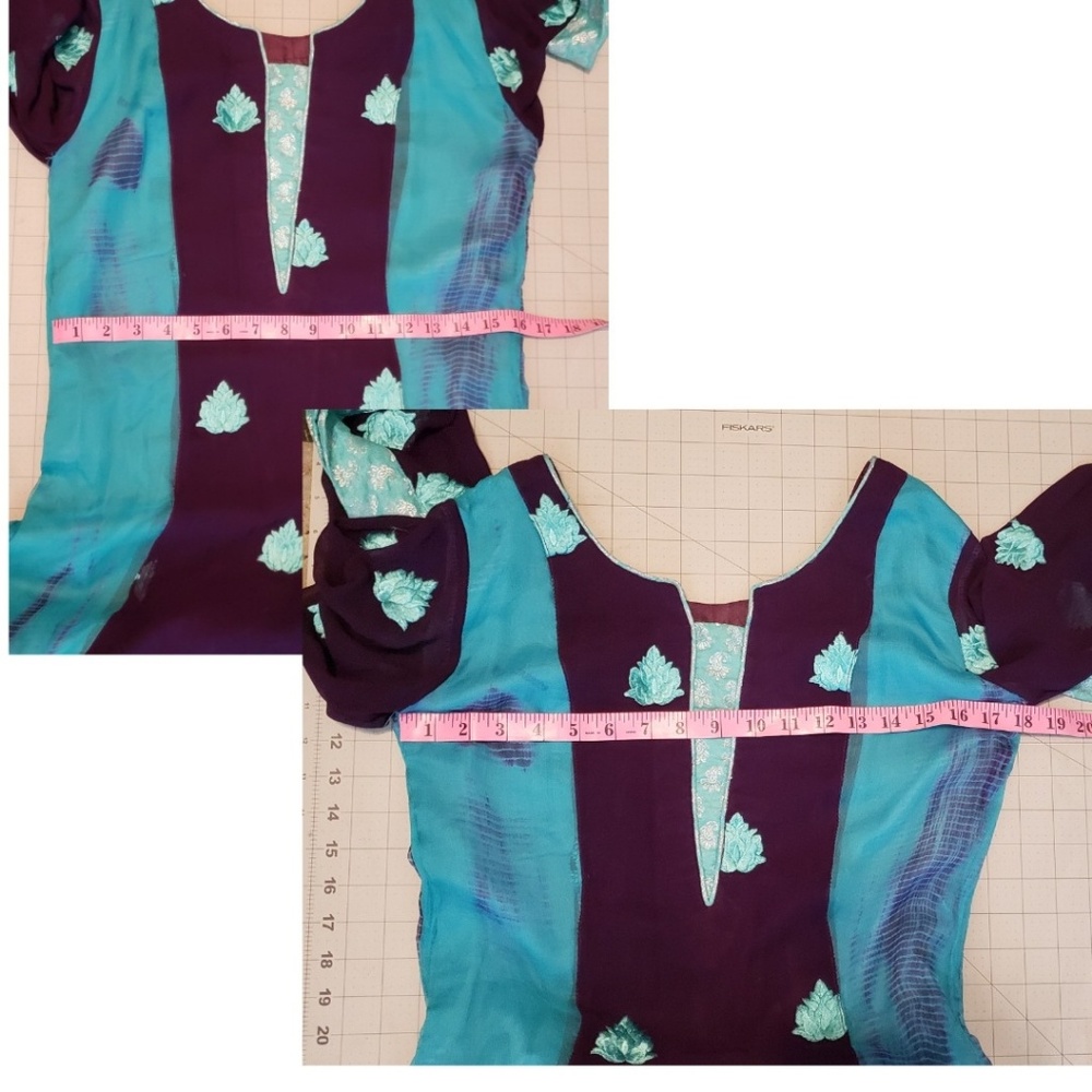 Handmade Hand Dyed Embroidered Kurta Dress S/M - Picture 7 of 8